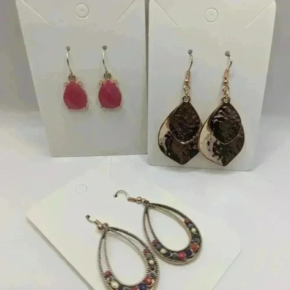 Teardrop GoldTone earring bundle set of 3 earrings - Picture 1 of 6